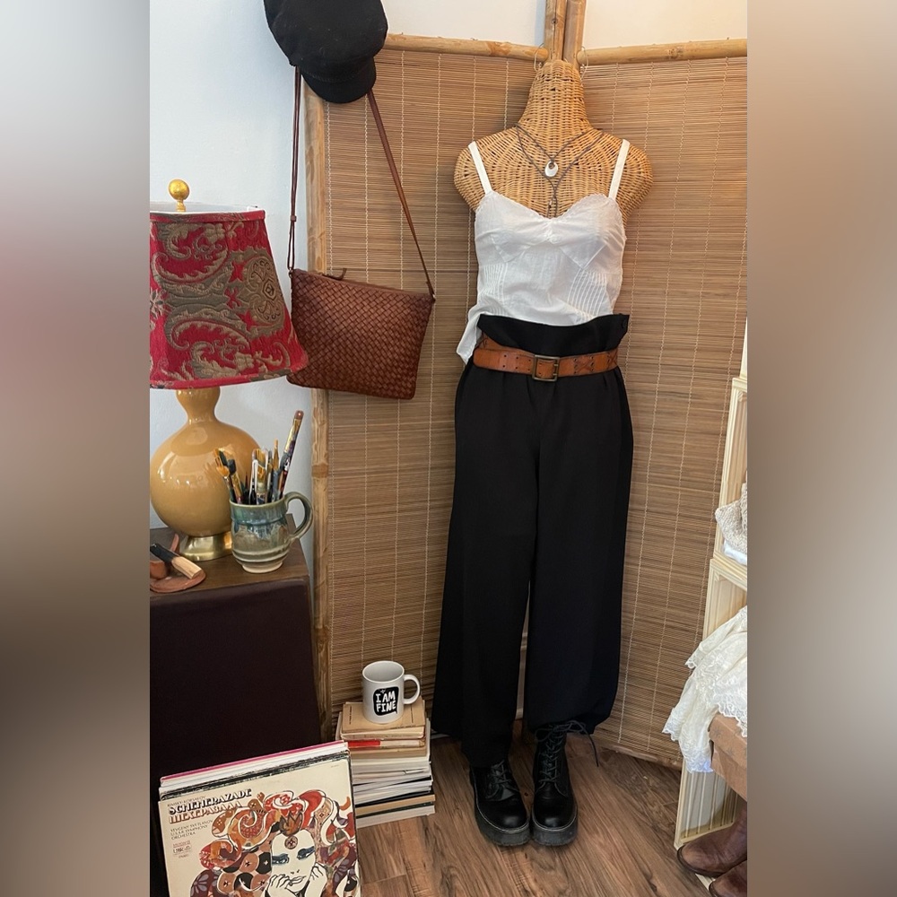 Ralph Lauren black wide leg trousers size 10